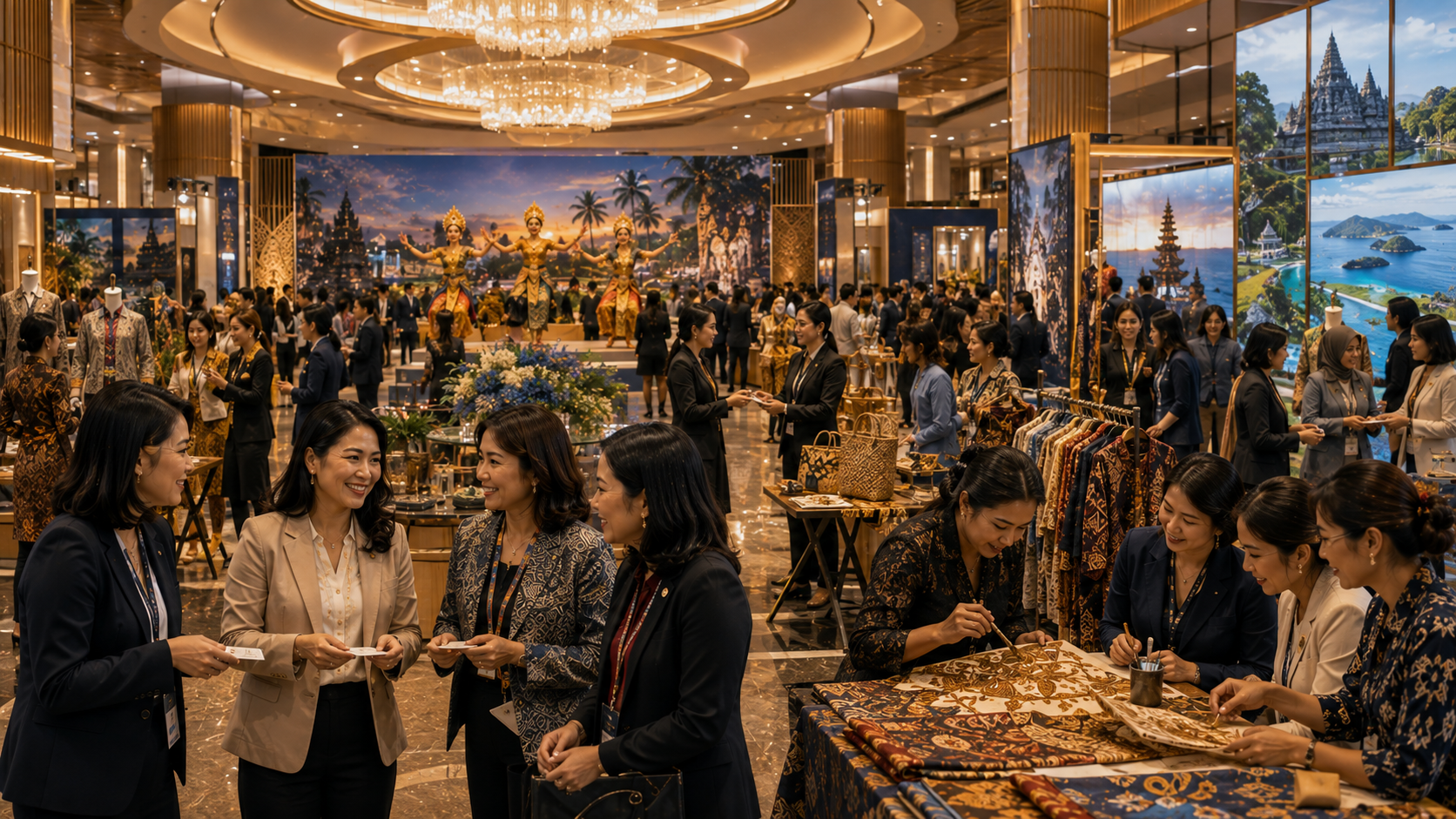 IWBIF exhibition showcasing women-led businesses and Indonesian products
